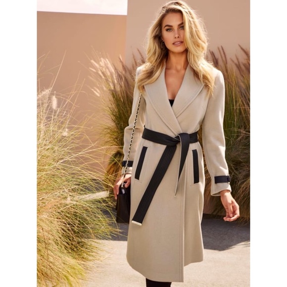 New GUESS MARCIANO Wool Coat With Inserts SZ L - Picture 1 of 13